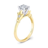 Petite Leaf Moissanite Engagement Ring
