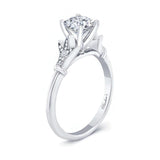 Petite Leaf Moissanite Engagement Ring