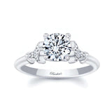 Petite Leaf Moissanite Engagement Ring