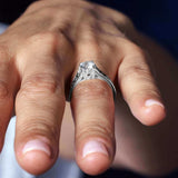 Moissanite Vintage Ring With Black Diamonds