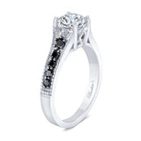 Moissanite Vintage Ring With Black Diamonds