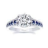 Moissanite Vintage Ring With Blue Sapphires