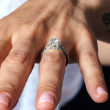 Moissanite Vintage Ring With Blue Sapphires