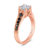 Moissanite Vintage Ring With Black Diamonds