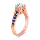 Moissanite Vintage Ring With Blue Sapphires