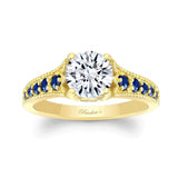 Moissanite Vintage Ring With Blue Sapphires