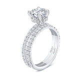 3 Carat Moissanite Halo Wedding Set