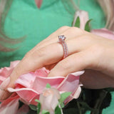 Moissanite Halo Wedding Set
