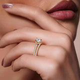 Diamond Halo Wedding Set