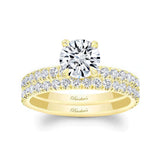 Moissanite Halo Wedding Set