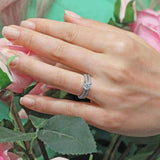 Moissanite Halo Wedding Set