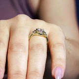Moissanite Unique Engagement Ring With Black Diamond Accents