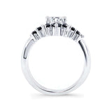 Unique Wedding Set With Black Diamond Accents