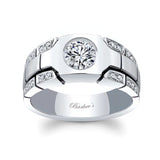 Mens Inlay Diamond Wedding Band