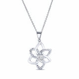 Moissanite Silver Flower Necklace