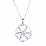 Lab Diamond Silver Intertwined Hearts Necklace