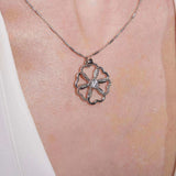 Lab Diamond Silver Intertwined Hearts Necklace