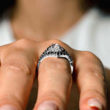 Marquise Cut Moissanite Wedding Set With 2 Black Diamond Bands