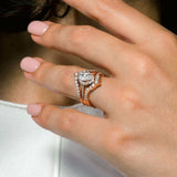 Marquise Cut Moissanite Wedding Set With 2 Bands