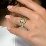 Marquise Cut Moissanite Wedding Set With 2 Bands