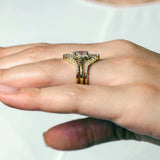 Marquise Cut Moissanite Wedding Set With 2 Bands