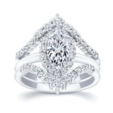 Marquise Cut Moissanite Wedding Set With 2 Bands