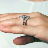 Marquise Cut Moissanite Wedding Set With 2 Bands