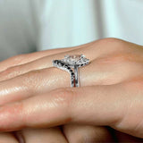Marquise Cut Diamond Wedding Set With Black Diamonds