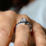 Marquise Cut Diamond Wedding Set With Black Diamonds