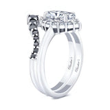 Marquise Cut Diamond Wedding Set With Black Diamonds