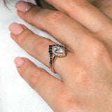 Marquise Cut Diamond Wedding Set With Black Diamonds