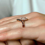 Marquise Cut Diamond Wedding Set With Black Diamonds
