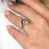 Marquise Cut Diamond Wedding Set With Black Diamonds