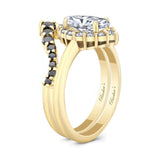 Marquise Cut Diamond Wedding Set With Black Diamonds