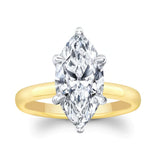 3 Carat Marquise Lab Diamond Solitaire Engagement Ring