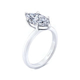 Marquise Lab Diamond Solitaire Engagement Ring