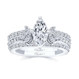 Marquise Cut Moissanite Bridal Set With 2 Bands