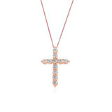 Lab Grown DIamond Cross Pendant Necklace