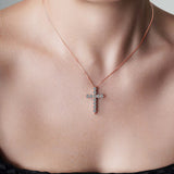 Lab Grown DIamond Cross Pendant Necklace