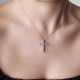 Lab Grown DIamond Cross Pendant Necklace