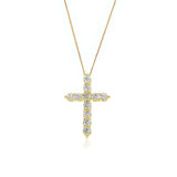 Lab Grown DIamond Cross Pendant Necklace