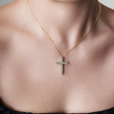 Lab Grown DIamond Cross Pendant Necklace