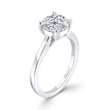 2 Carat Cushion Cut Lab Diamond Solitaire Engagement Ring