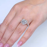 3 Carat Heart Halo Engagement Ring