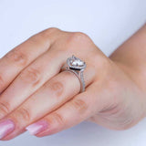 3 Carat Heart Halo Engagement Ring