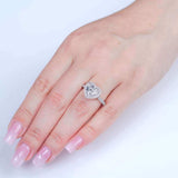 3 Carat Heart Halo Engagement Ring