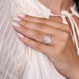 3 Carat Halo Pear Shape Moissanite Ring