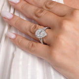 3 Carat Halo Pear Shape Moissanite Ring