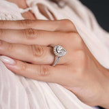 3 Carat Halo Pear Shape Moissanite Ring