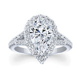 3 Carat Halo Pear Shape Moissanite Ring
